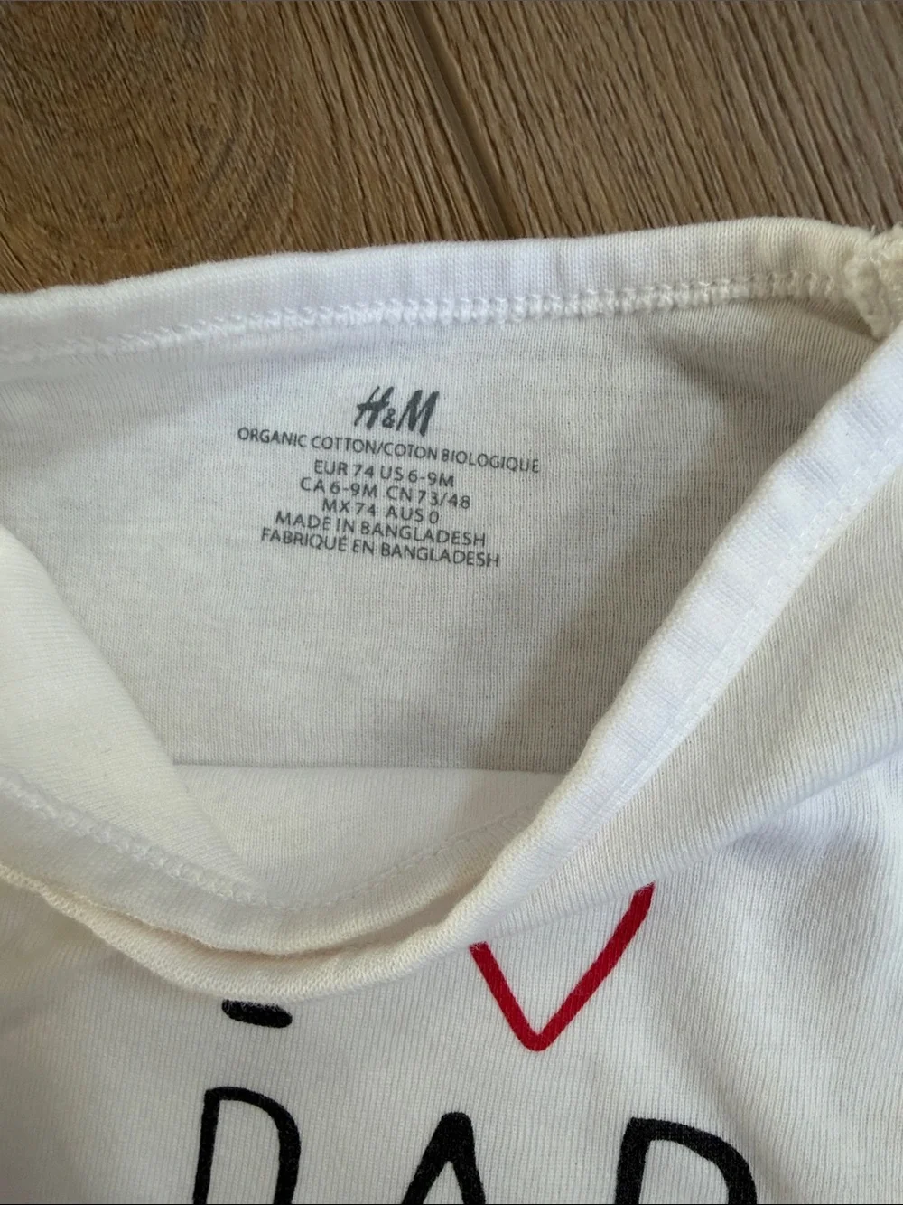 H&M Baby Bodysuits - White & Light Gray with Red Heart Prints